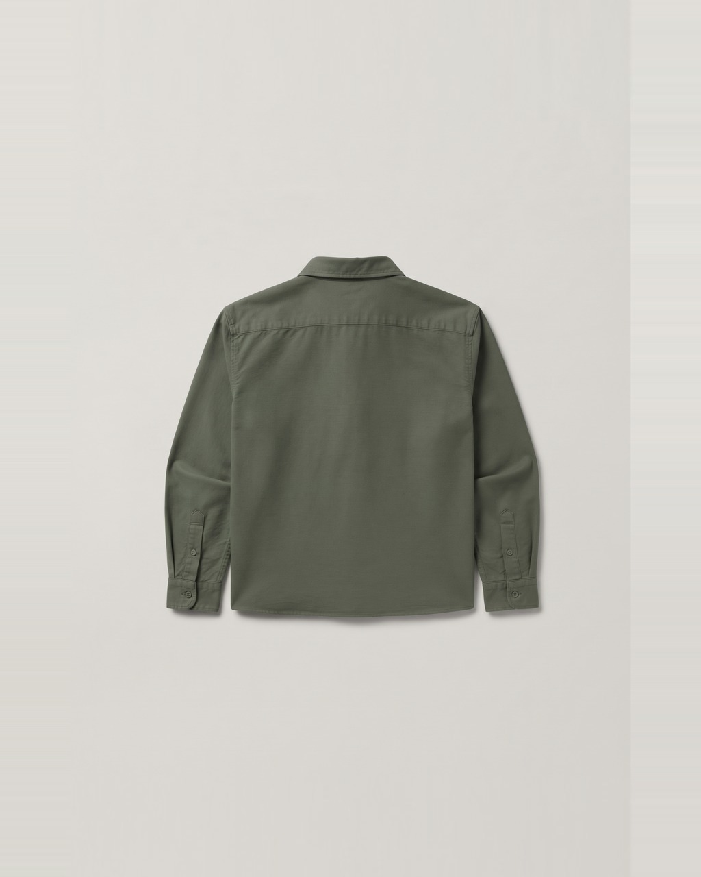 Brushed Twill Shirt in Moss, back view