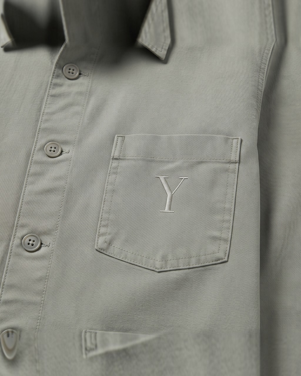 Cotton Chore Jacket in Sage, fabric detail