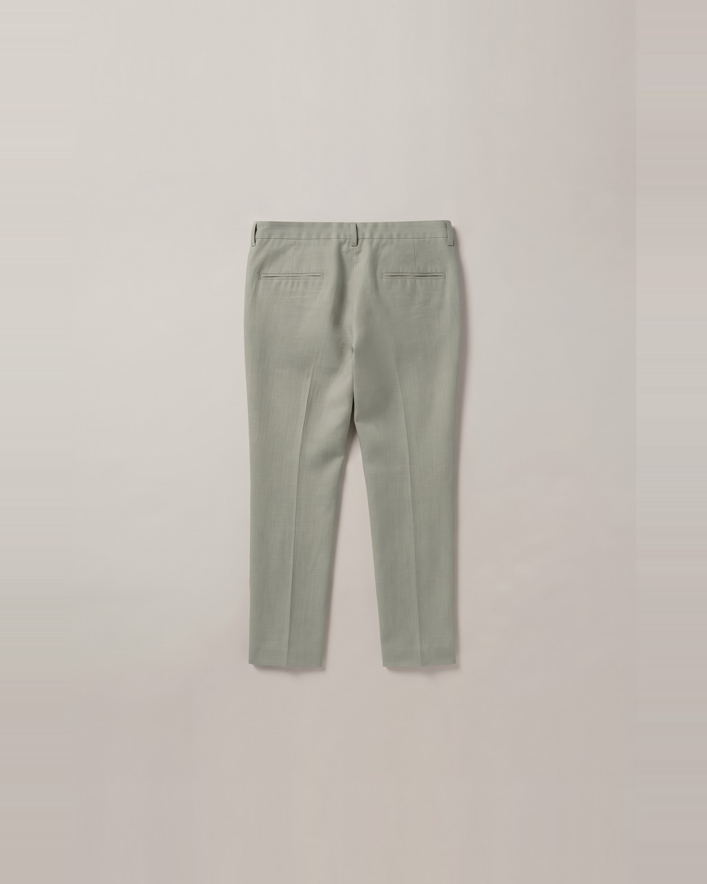 Linen Straight Trouser in Sage, back view