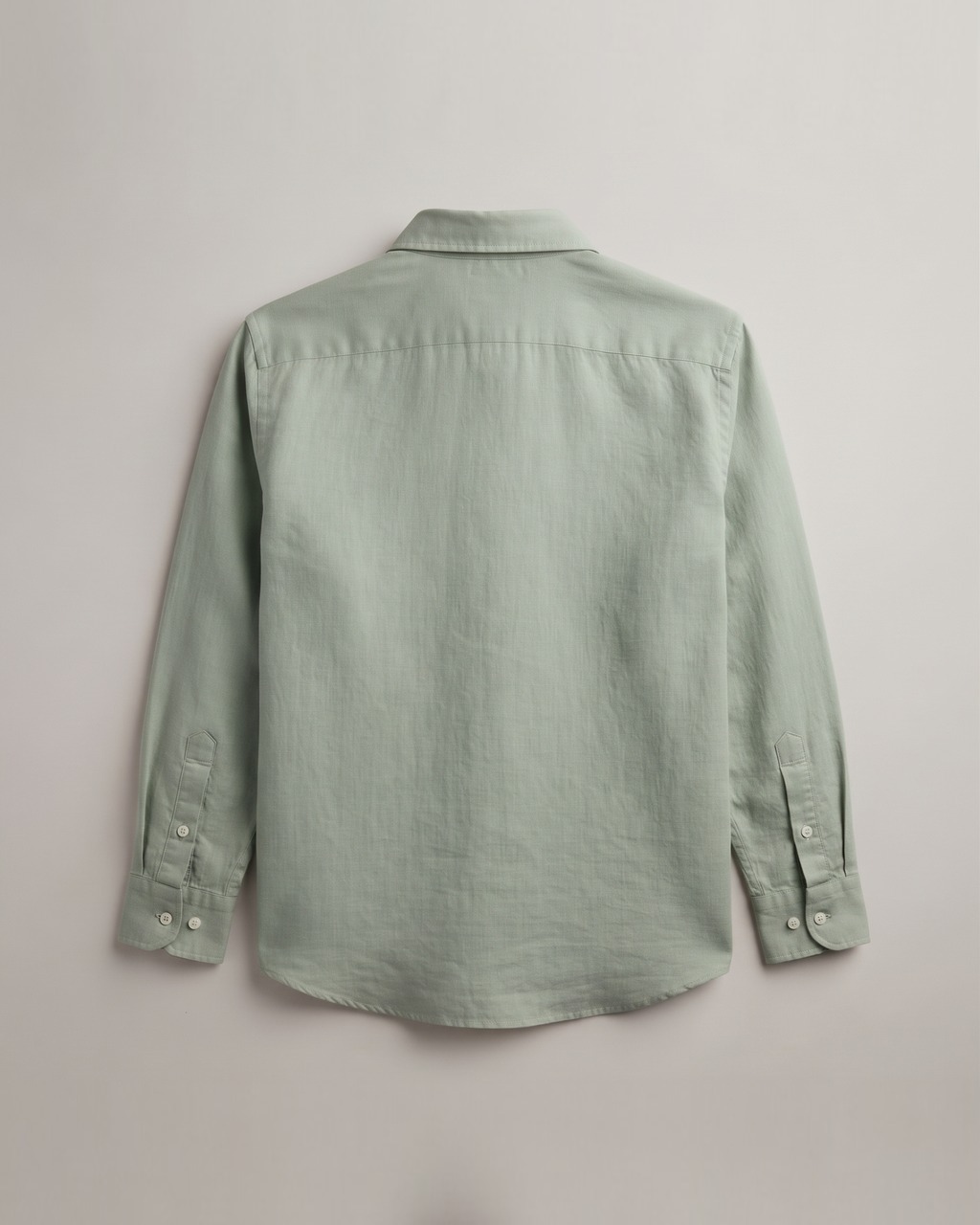 Linen Utility Shirt in Sage, back view