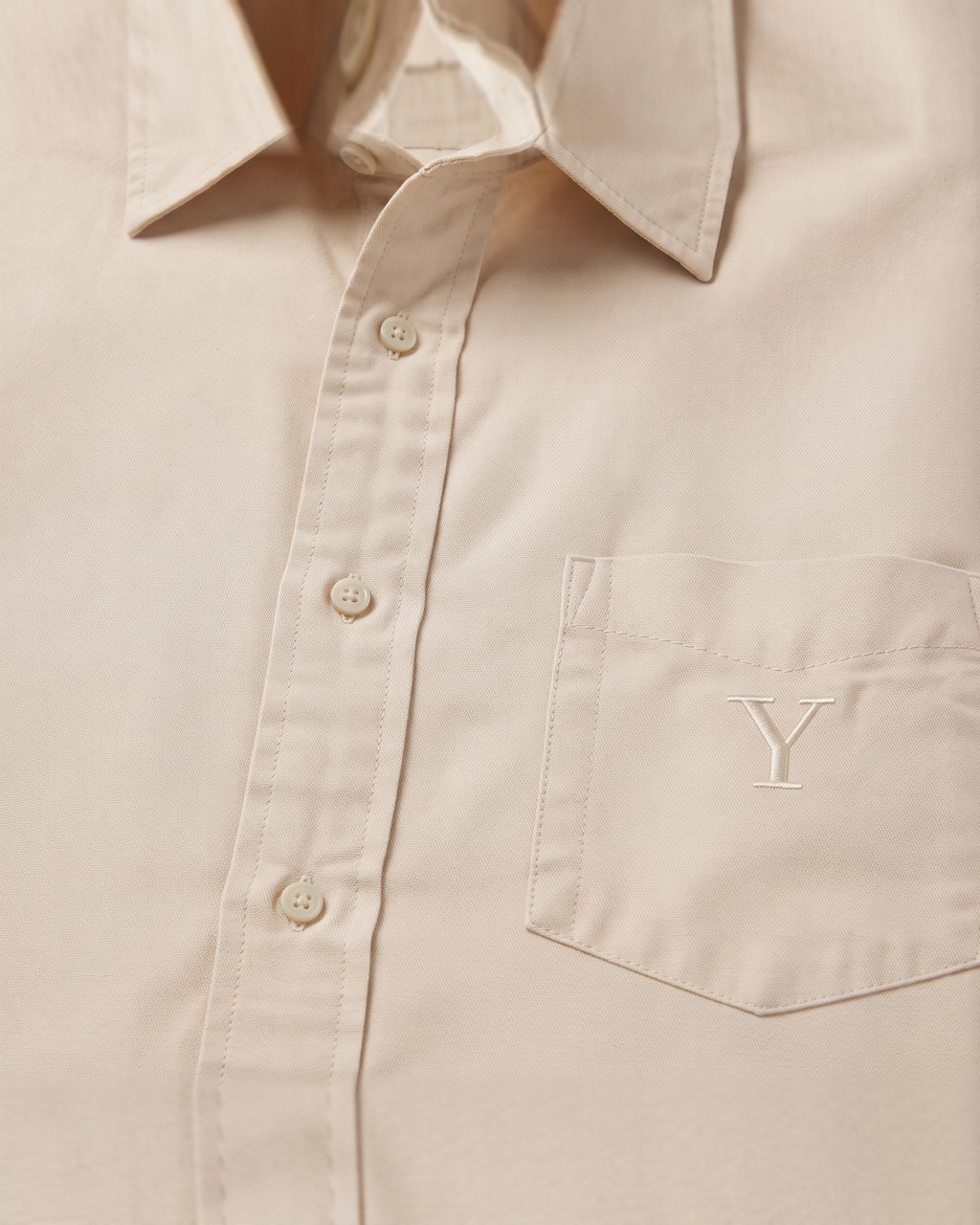 Oxford Pocket Shirt in Oat, fabric detail