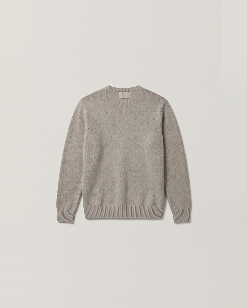 Textured Cotton Crew in Stone, back view