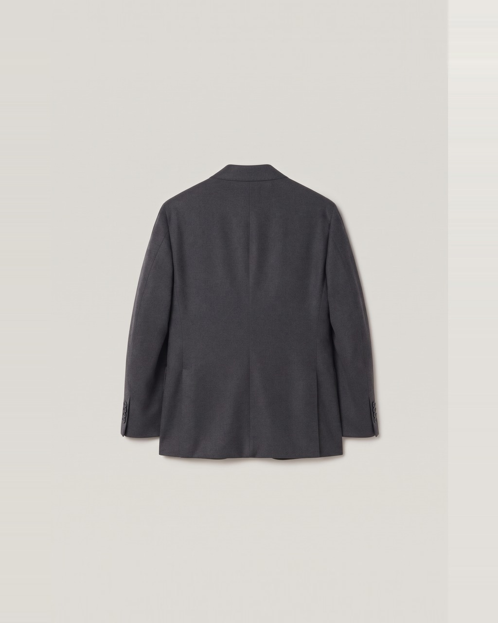 Unstructured Wool Blazer in Charcoal, back view