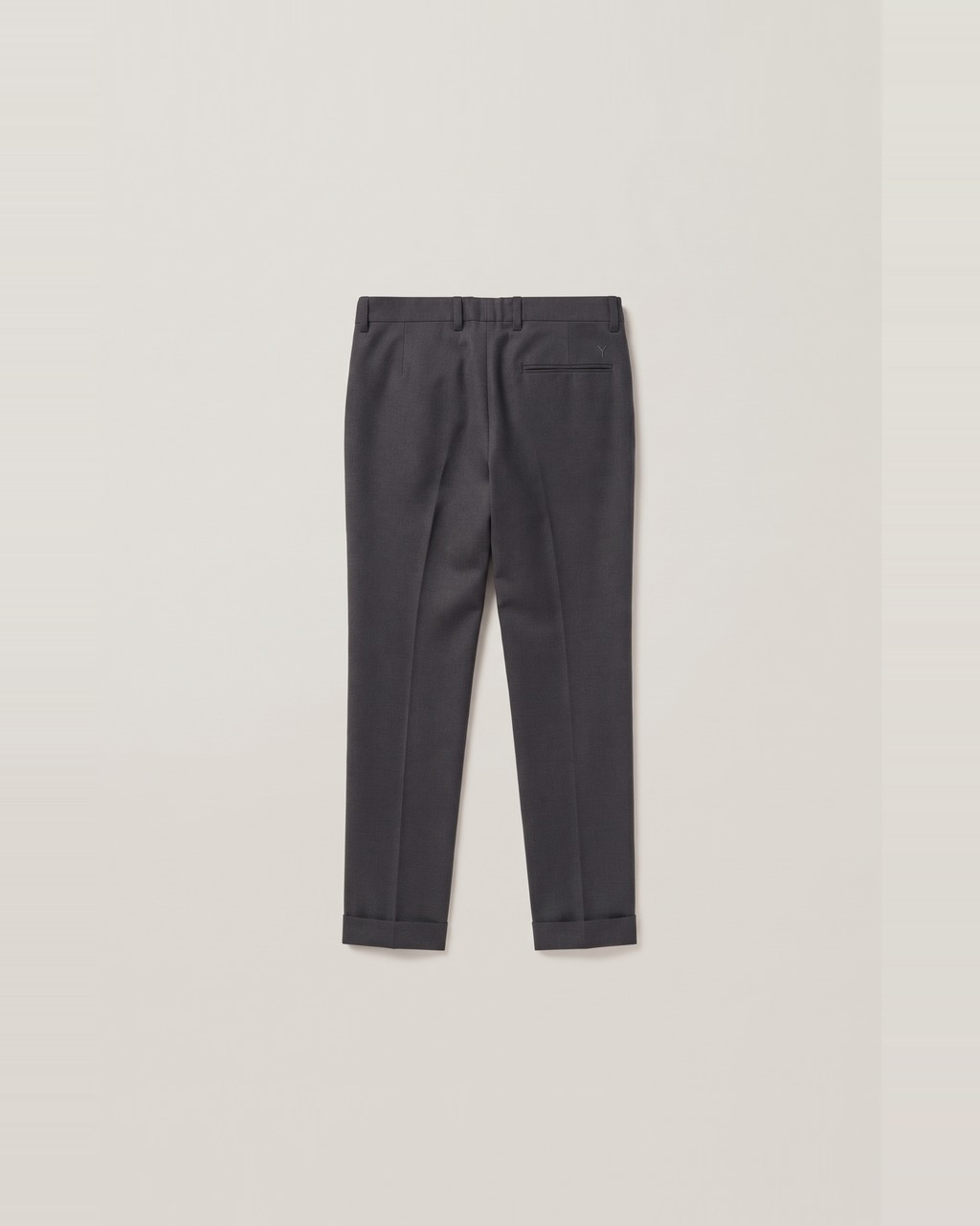 Wool Flannel Trouser in Charcoal, back view