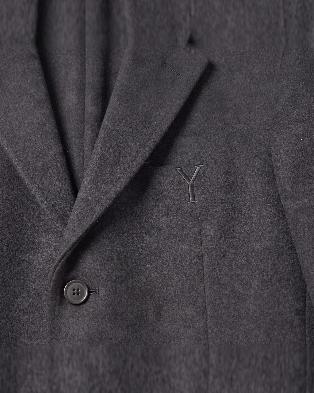 Wool Topcoat in Charcoal, fabric detail